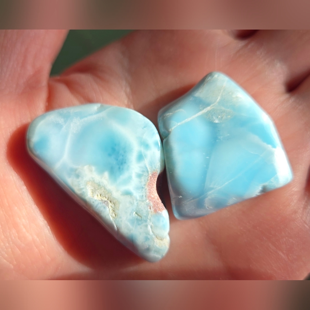 Two Larimar Flat Stones